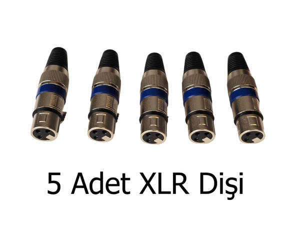 Profesyonel Xlr Dişi Jak - Ses Sistemleri İçin 3 Pinli Konnektör - 5'li Set ürün görseli 1