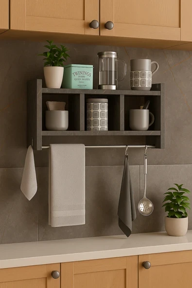 moka park avm Erguvan çok amaçlı mutfak rafı duvar tipi mutfak banyo uyumlu düzenleyici şık trend ürün görseli 1
