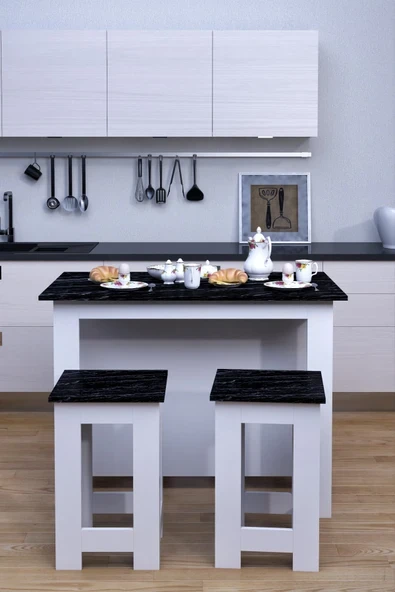 moka park avm Mokapark Mutfak Yemek Masası 4 Tabureli Çok Amaçlı Kullanımlı Ada1232 ürün görseli 1
