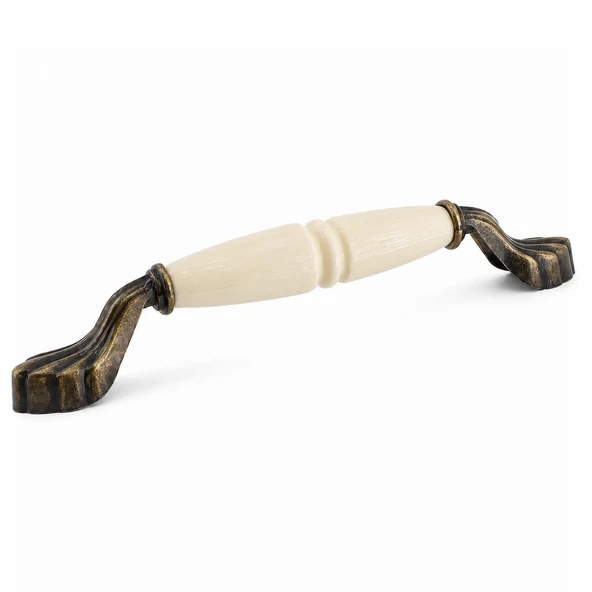 Selçuklu Porselen Krem Antik Sarı Kulp 160 mm 16 cm Mobilya Çekmece Dolabı Dolap Kapak Kulb Kulpu ürün görseli 1