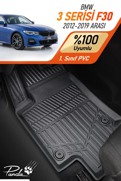 BMW 3 SERİSİ F30 2012-2019 ARASI UYUMLU 4D HAVUZLU PASPAS TAKIMI ürün görseli 1