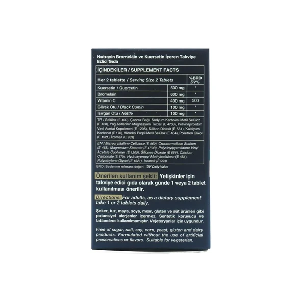 Nutraxin Quercetin + Bromelain 30 Tablet - Resim 9