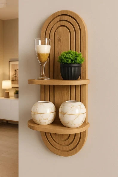 moka park avm Duvar rafı büyük boy dekoratif 70*29 cm balkon dekor rafı mdf ürün görseli 1