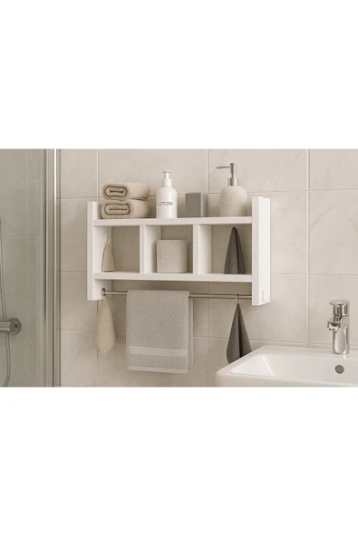 moka park avm Erguvan çok amaçlı banyo rafi fonksiyonel tasarım askılıklı düzenleyici ürün görseli 1