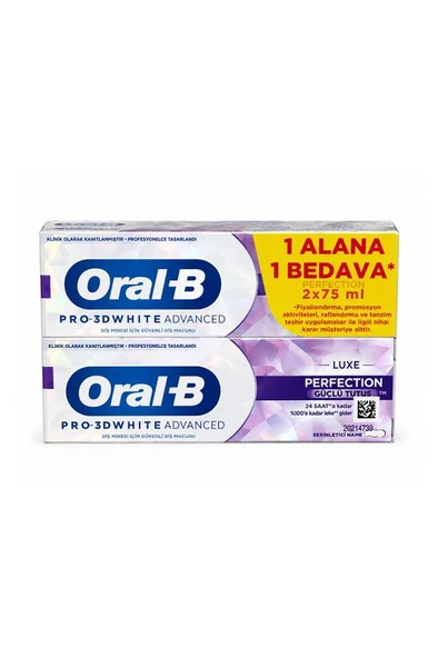 Oral-B Pro 3D White Advanced Luxe Perfection Diş Macunu 75 ml 2li ürün görseli 1