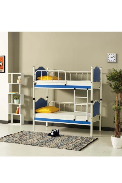 ARGİMO İnci Baby Çocuk Odası Ahşap Başlık Metal Ranza ve Karyola 90x190 Ranza ürün görseli 1