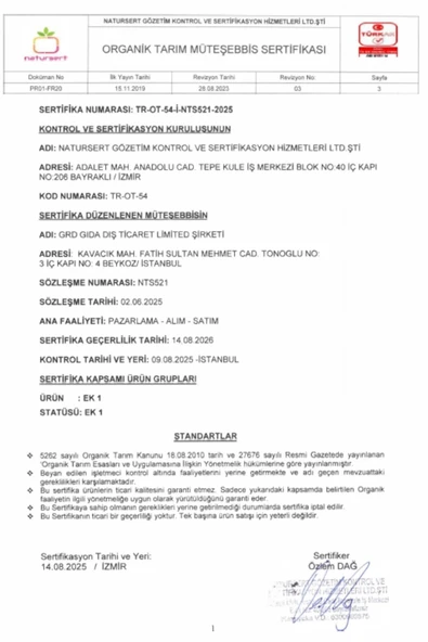 GRD Organik Çilek Reçeli 270 gr - Resim 6
