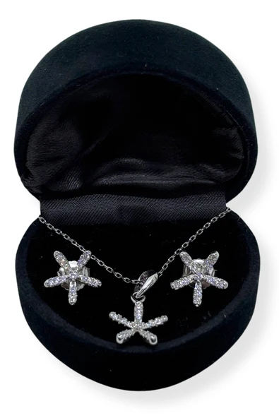 Taşlı Deniz Yıldızı Gümüş Set&Takım ürün görseli 1