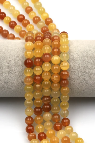 Sarı Kalsit (A Kalite) Doğal Taş Dizi 8 mm Küre Kesim - DZ-1046 ürün görseli 1