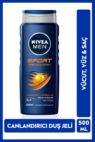 MEN Erkek Duş Jeli Sport 500ml, Canlandırıcı, Mineral, Vücut Saç ve Yüz, Spordan Sonra Yenileyici ürün görseli 1
