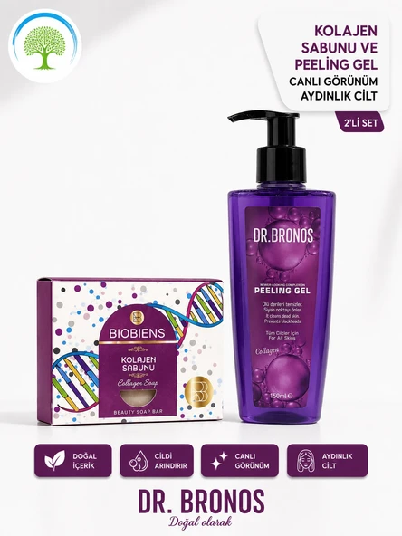 DR.BRONOS Collagen Peeling Jel 150 ml + Bıobıens Kolajen Sabun ürün görseli 1