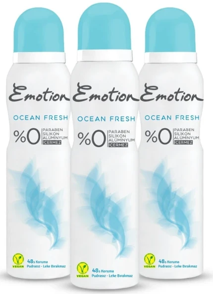Emotion Ocean Fresh Kadın Deodorant 150 ml (3 adet) ürün görseli 1