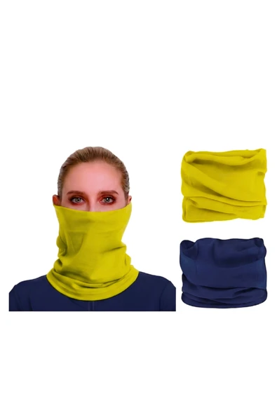 ROCMAY 2'li Paket Sarı Lacivert Çok Amaçlı Taraftar Bandana | Esnek, Nefes Alabilir, Terletmeyen Boyunluk & Saç Bandı ürün görseli 1
