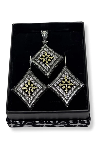 Authentic İri İşlemeli Işıltılı Gümüş Set&Takım ürün görseli 1