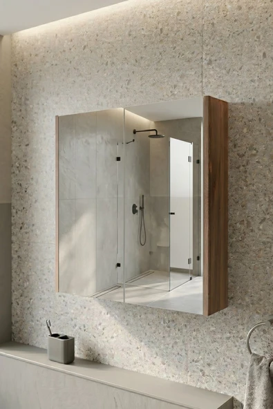 Karen Banyo Lila  Banyo Dolabı, Üst Modül, Aynalı Dolap ürün görseli 1