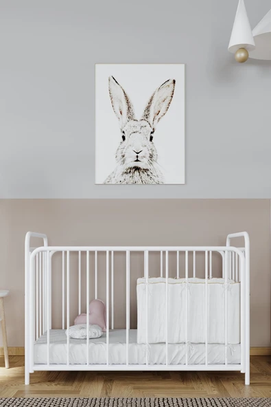 ARGİMO Bunny 2 Kademeli Metal Bebek Beşiği Park Beşik Karyola 60x120 Beyaz (Cibinliksiz) Beşik ürün görseli 1