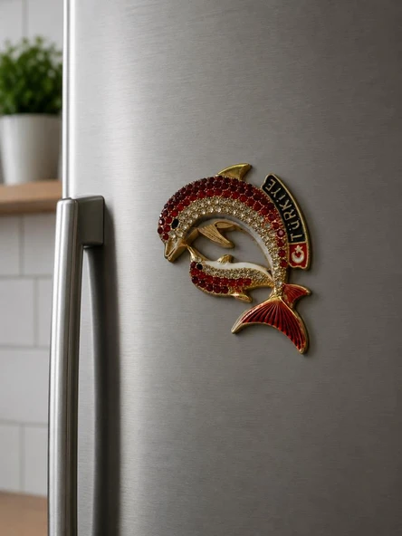 Magnet Türkiye Yunus Taşlı Buzdolabı Süsü – Metal Dekoratif Hediyelik Magnet 7x5 cm ürün görseli 1
