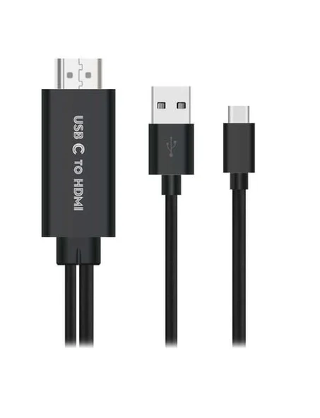 Oem USB-C Type C to HDMI 4K Görüntü Aktarıcı 1.8m Mobil Telefon Uyumlu Kablo ürün görseli 1
