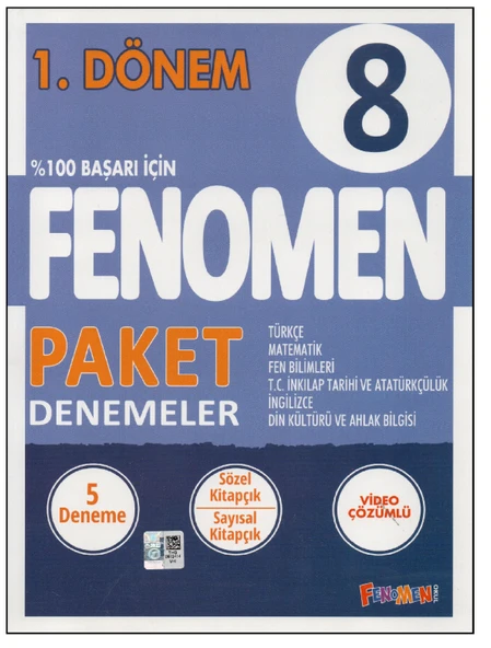 Fenomen 8.Sınıf 1.Dönem Paket Deneme 2024 Basım ürün görseli 1