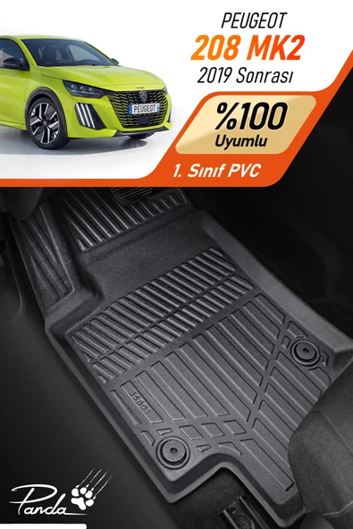 PEUGEOT 208 MK2 2019- SONRASI 4D HAVUZLU PASPAS TAKIMI ürün görseli 1