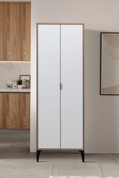ARGİMO Arya 2 Kapaklı Çok Amaçlı Dolap 37x65x190 cm Beyaz Çok Amaçlı Dolap ürün görseli 1