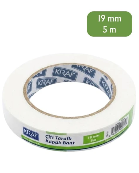 Kraf Çift Taraflı Köpük Bant 19mm x 5m 5019G ürün görseli 1