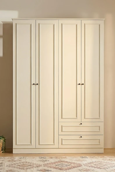 ARGİMO Maya 4 Kapaklı Dolap 54x140x210 cm Beyaz Dolap ve Gardırop ürün görseli 1