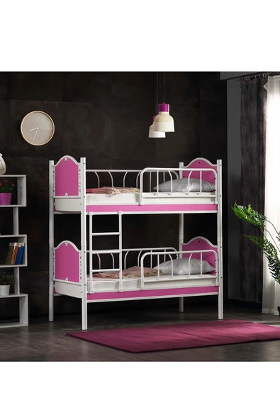 ARGİMO İnci Baby Çocuk Odası Ahşap Başlık Metal Ranza ve Karyola 70x130 cm Ranza ürün görseli 1