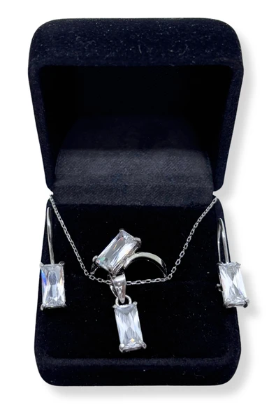 Dikdörtgen Gümüş Baget Işıltısı Set&Takım ürün görseli 1