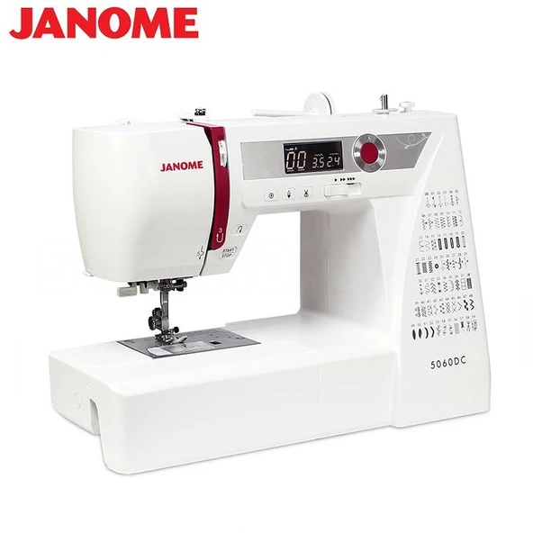 Janome 5060DC Elektronik Dikiş Makinesi | Ev Tipi Dikiş Makinesi |Aile Tipi Dikiş Makinesi | 60 Değişik Dekoratif  Dikiş Desen Piko Ve İlik Fonksiyonları | Pedalsız Çalışabilme Özelliği | 6 Çeşit İlik ürün görseli 1