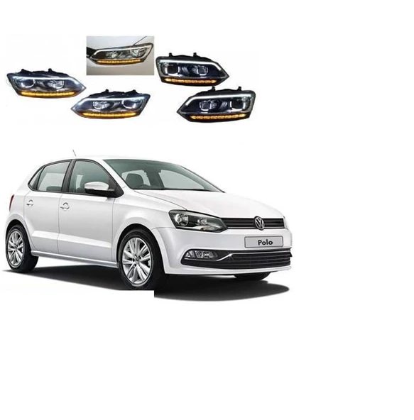 vw polo 6r 2009.2014 uyumlu b8 dizayn kayar sinyal led far ürün görseli 1
