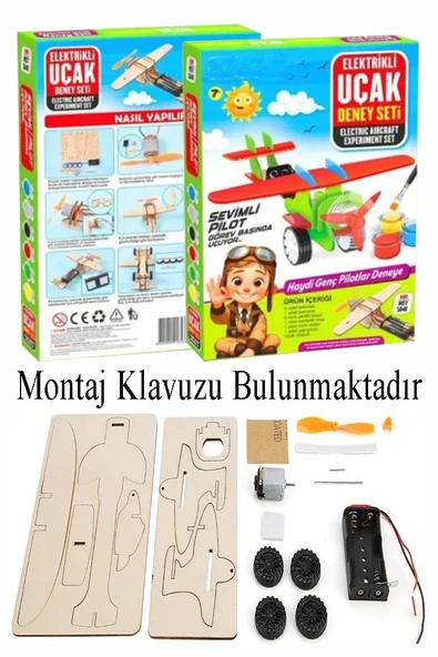 Uçak Deney Seti 1 Paket Pervane Dc Motor Uçak Maket Ahşap Uçak Planör Pilli Deney Okul Hobi ürün görseli 1