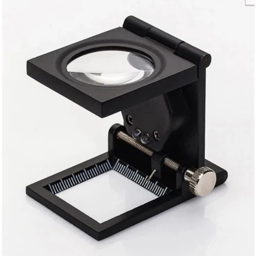 Nikula-28x28 Mm Katlanır Sayaçlı Metal Lüp, 2 Led Işıklı Büyüteç Tekstil Th9005a ürün görseli 1