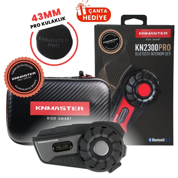 Knmaster KN2300 PRO Motosiklet Kask İnterkom Bluetooth Intercom Kulaklık Seti ürün görseli 1