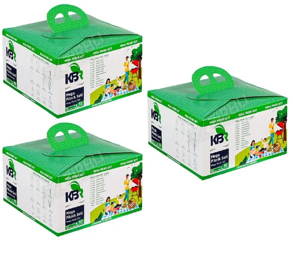 Kbr Mega Piknik Seti 12 Çeşit 62 Parça x 3 Set ürün görseli 1