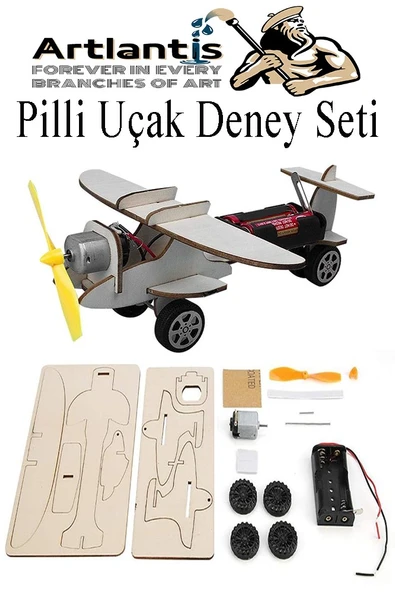 Uçak Deney Seti 1 Paket Pervane Dc Motor Uçak Maket Ahşap Uçak Planör Pilli Deney Okul Hobi Etkinlik Sınıf ürün görseli 1