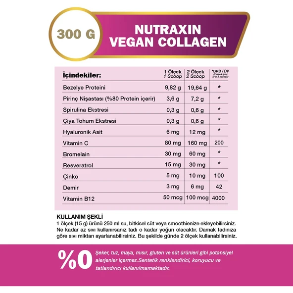 Nutraxin Vegan Kolajen Booster 300 Gr ürün görseli 1
