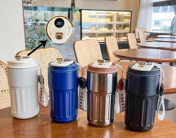 Askılı Ve Derece Göstergeli Vakumlu Mug - 500 Ml Modern Kahve Termosu Alk3136 ürün görseli 1