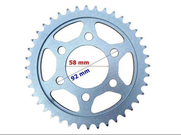 Rks Srk125 Arka Dişli 428-43T İç 58 Mm 6 Delik Öm ürün görseli 1