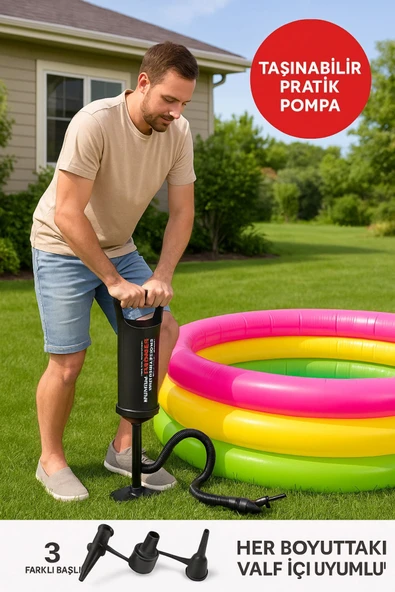 DoublePush – Hızlı Şişirme Pompası 29 cm - Resim 5