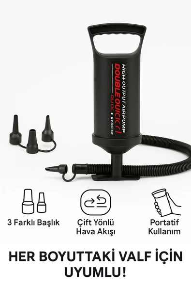 DoublePush – Hızlı Şişirme Pompası 29 cm - Resim 2