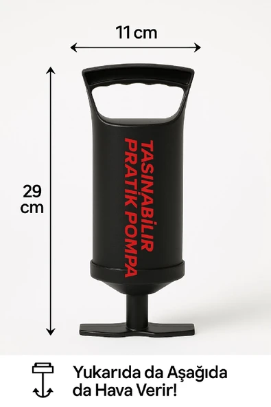 DoublePush – Hızlı Şişirme Pompası 29 cm - Resim 7