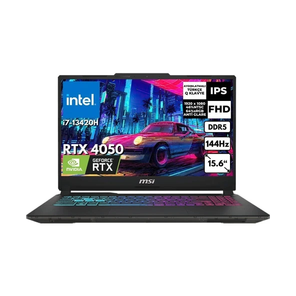 MSI Msı Cyborg 15 I5-13420H 16 GB 512 GB SSD 6gb RTX4050 15.6" Fhd 144Hz Freedos Gaming Notebook A13VE-1478XTR Bt1 ürün görseli 1
