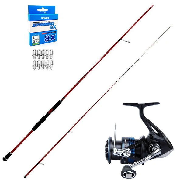 Okuma Red Spin 279cm 10-40gr - Shimano Nexave 3000 Spin Olta Seti ürün görseli 1