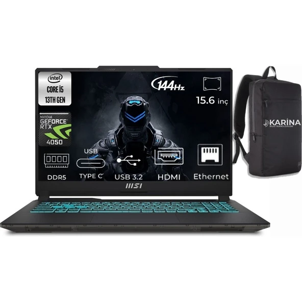 MSI Msı Cyborg 15 Intel Core I5 13420H A13VE-1252XTR-035 24GB 1tb RTX4050 W11PRO 15.6" Fhd Taşınabilir Bilgisayar &A13VE1252XTR0K35 ürün görseli 1