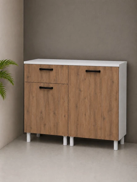 TEK ÇEKMECELİ 120 CM ÇOK AMAÇLI DOLAP ATLANTİK ÇAM ürün görseli 1