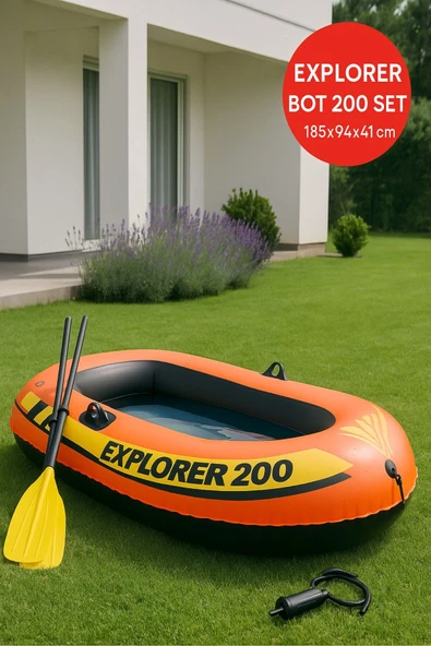 2 Kişilik Şişme Bot Seti – Kürek ve Pompalı Explorer 200 ürün görseli 1