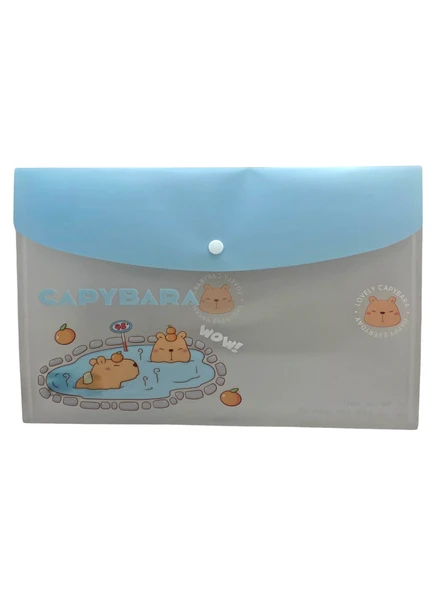 Capybara Mavi Çıt Çıtlı Zarf Dosya - 1 Adet ürün görseli 1