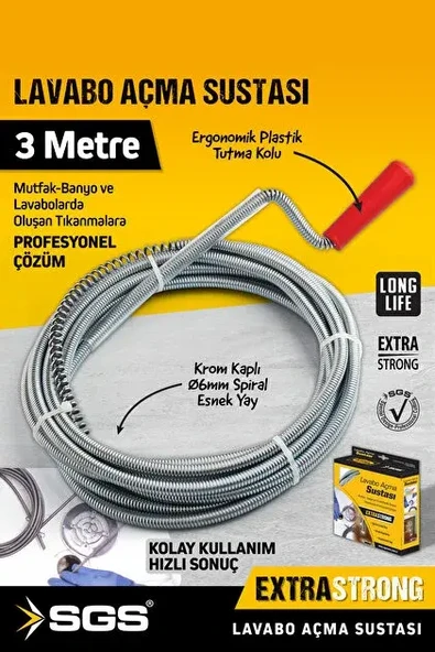 LAVABO AÇMA SUSTASI (3MT) SGS 971 ürün görseli 1