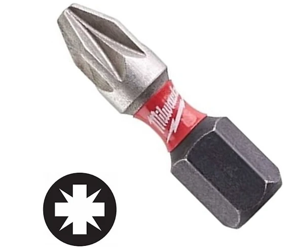 Milwaukee Bits Uç Matkap Ucu Tornavida Ucu Vidalama Ucu PZ2-25 mm T4932430864 - 1 Adet - PZ2 25mm ürün görseli 1